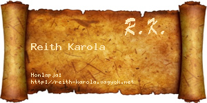 Reith Karola névjegykártya